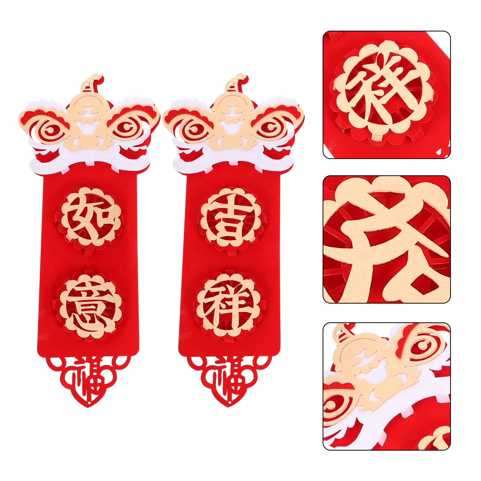 1 زوج ثلاثية الأبعاد مهرجان الربيع الزخرفية زوجين ل نافذة الباب غرفة المعيشة المدخل السنة الجديدة مكتب حفلة قابلة لإعادة الاستخدام احتفالي