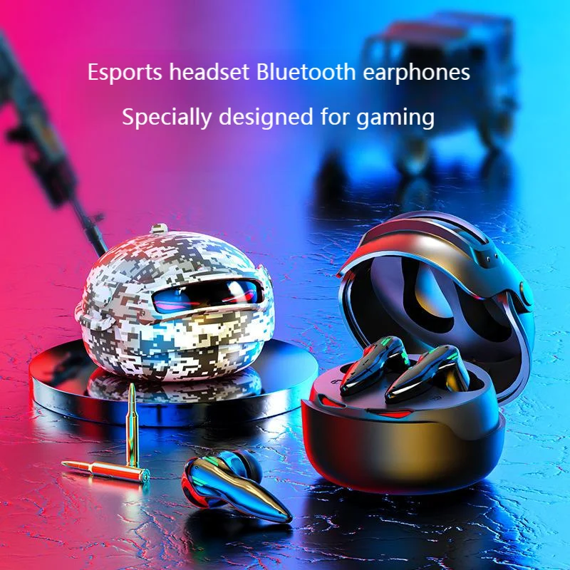 

Helmet Bluetooth Earphones Breathing Light Noise Canceling Long Battery Life No Delay Wireless Gaming Earbuds For Esports Player