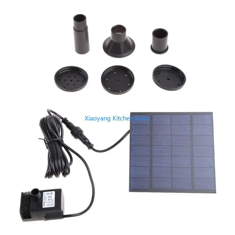 69HC Square Shaped Solar Water Fountain for Outdoor Pool Aquarium Garden Bath Fish for Tank Small Pond