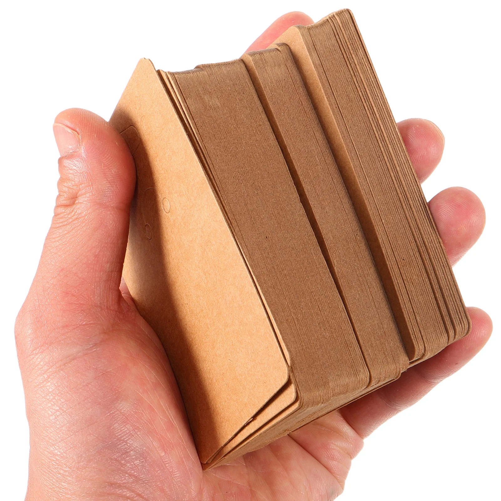 

100Pcs Kraft Paper Keychain Display Cards Brown Keyring Holder for Jewelry Packaging Small Business Use Brown Card