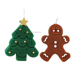 Korean Candle Silicone Mold Christma Gingerbread Man /tree/pumpkindecoration with Hand Gift Cake Decoration Christmas Decoration