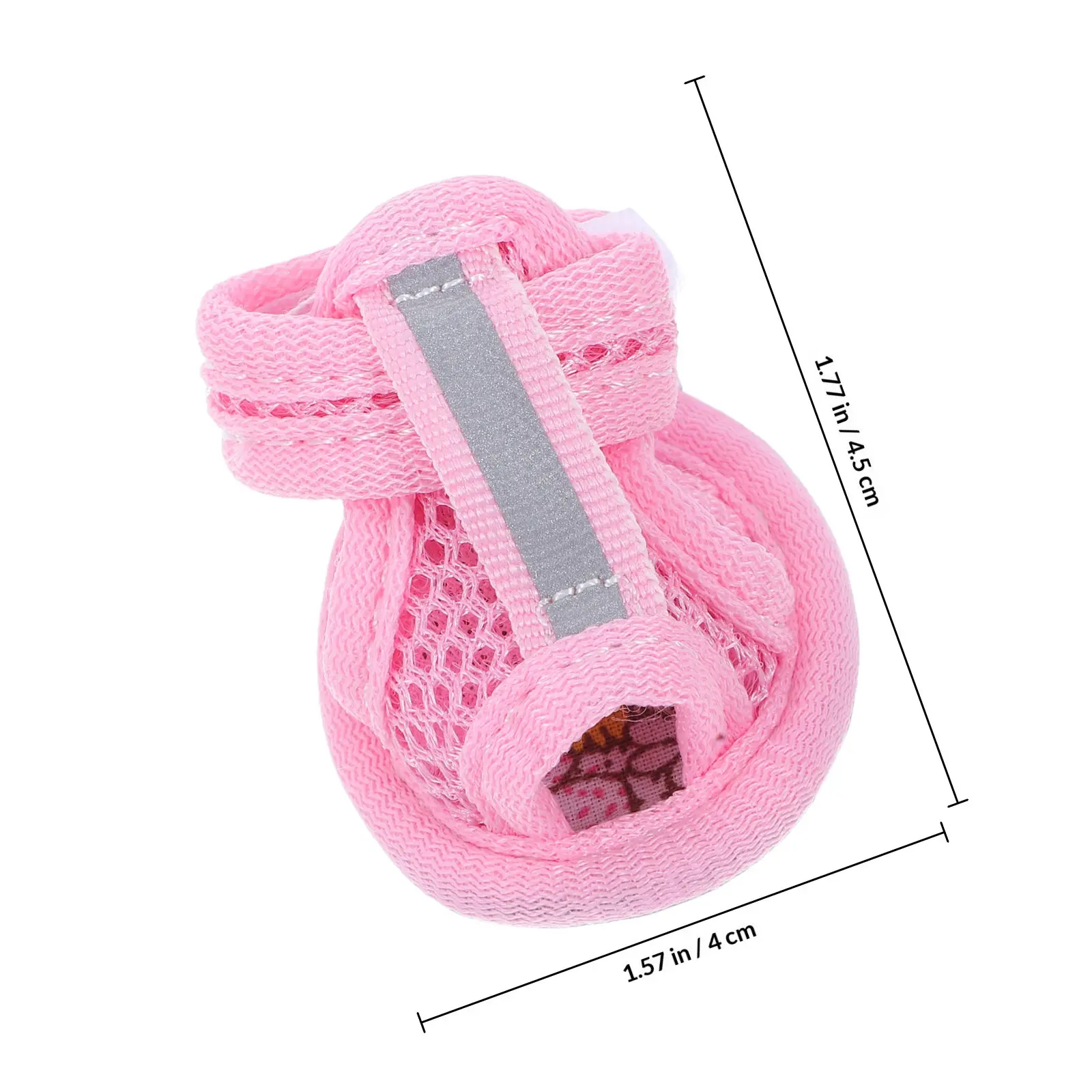 4Pcs Pet Dog Shoes Breathable Mesh Sandals Summer Anti-Slip Sneakers Pink Size 1 Mesh Ventilated Cooling Dog Shoes