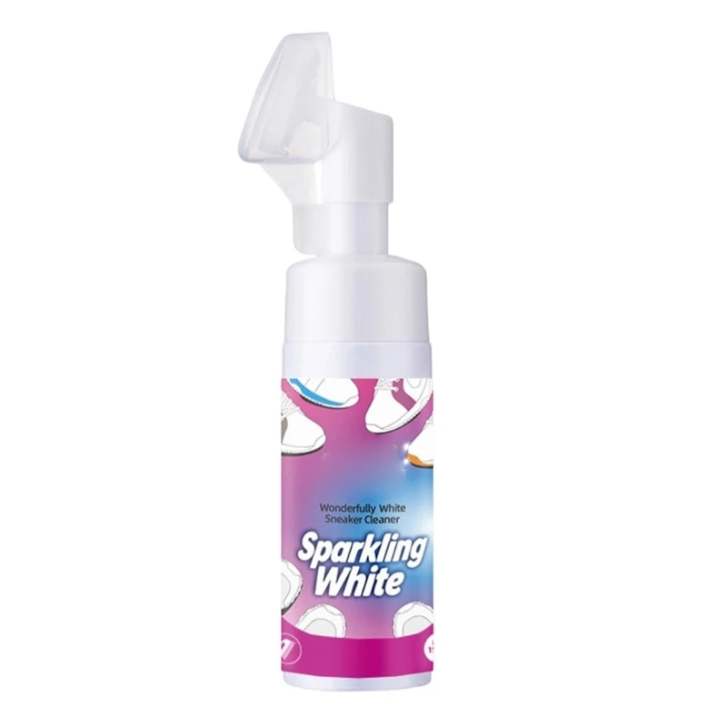 573B 150ml Foam Shoe Cleaner with Builts In Brush For Sneakers Without Water Needed Quickly Removes Yellowing And Whitens