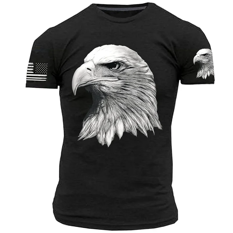3D Printed Eagle Panda T Shirt For Men Animal Pattern T-Shirts Summer Casual Fashion Oversized Tops Short Sleeve Round Neck Tees