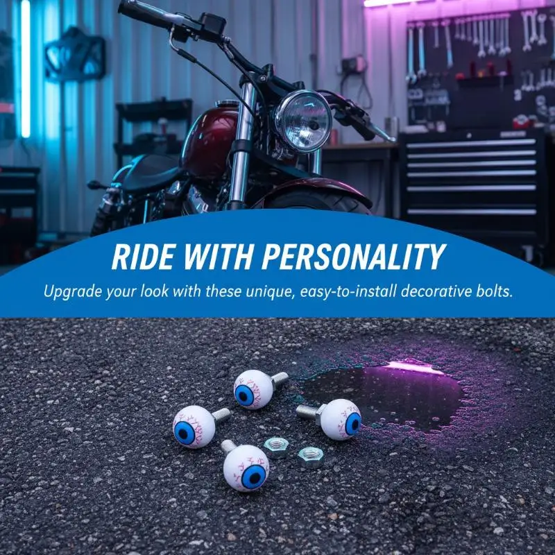 Motorcycle Eyeball Plate Bolts 4Pcs High Quality Plastic for Unique Bike Appearance