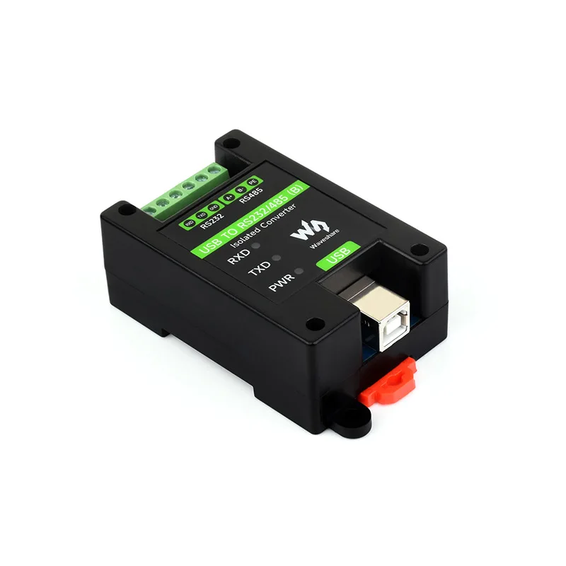Industrial Isolated USB to RS232/485 Converter, Original FT232RNL Chip, Wall/DIN Rail Mountable