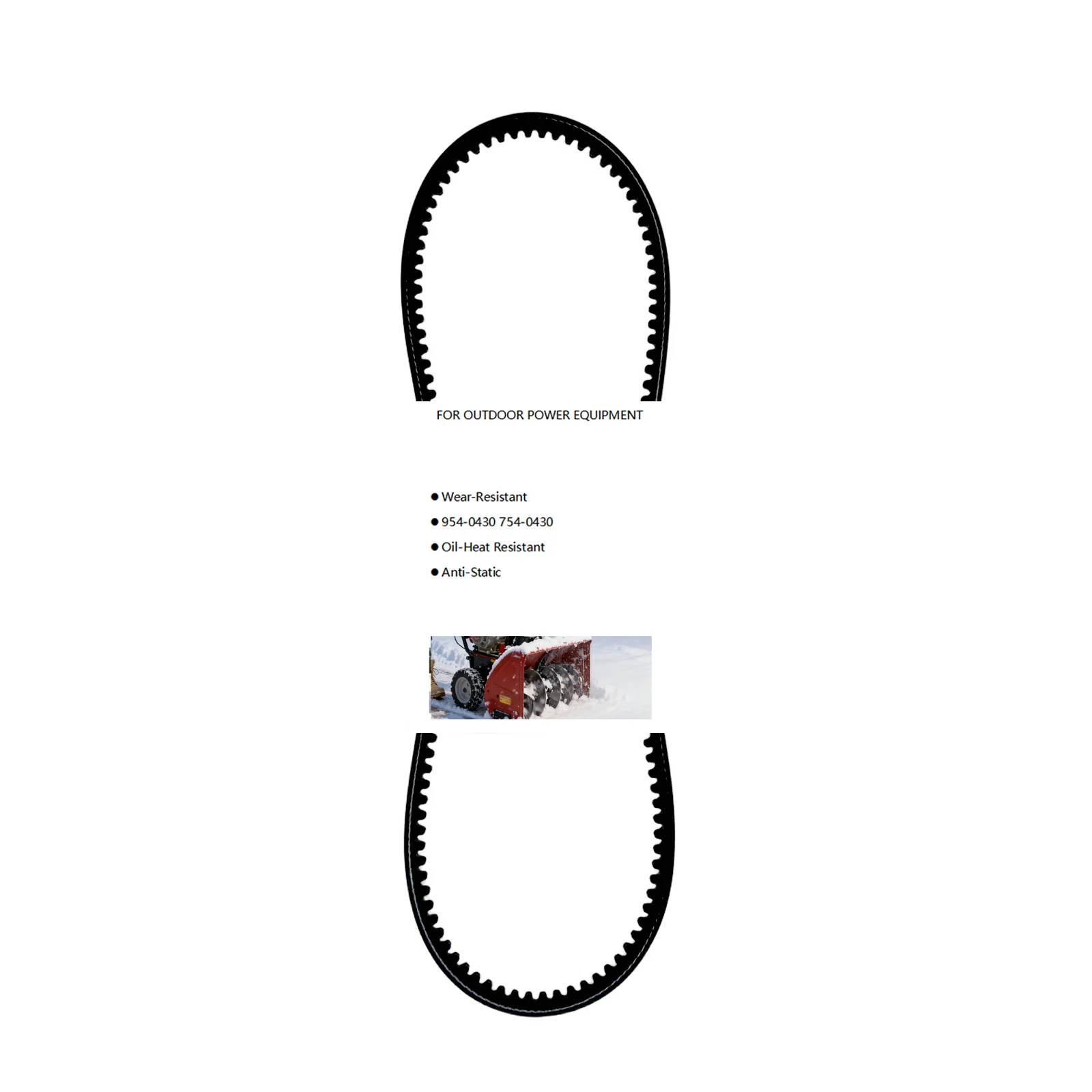 954-0430 Auger Belt For MTD two-stage Craftsman Cub Cadet Snowblower 1992-2002 754-0430 754-0430A954-0430 Auger Belt For MTD two
