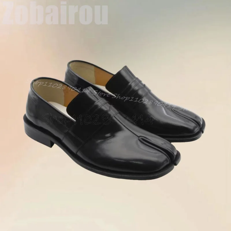 Mocasines de cuero negro mate para hombre, zapatos informales sin cordones, a la moda, hechos a mano, de lujo, para fiesta, banquete y oficina