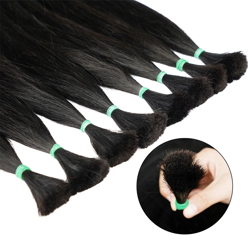 Straight Bulk Human Hair for Braiding Brazilian 50g Per Pack No Weft Extensions 100% Raw Human Hair Remy Bulk Hair