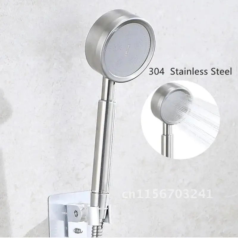 Steel Handheld Shower Head Wall Mounted Black Fall resistant High Pressure Stainless for Bathroom Water Saving Rainfall Shower