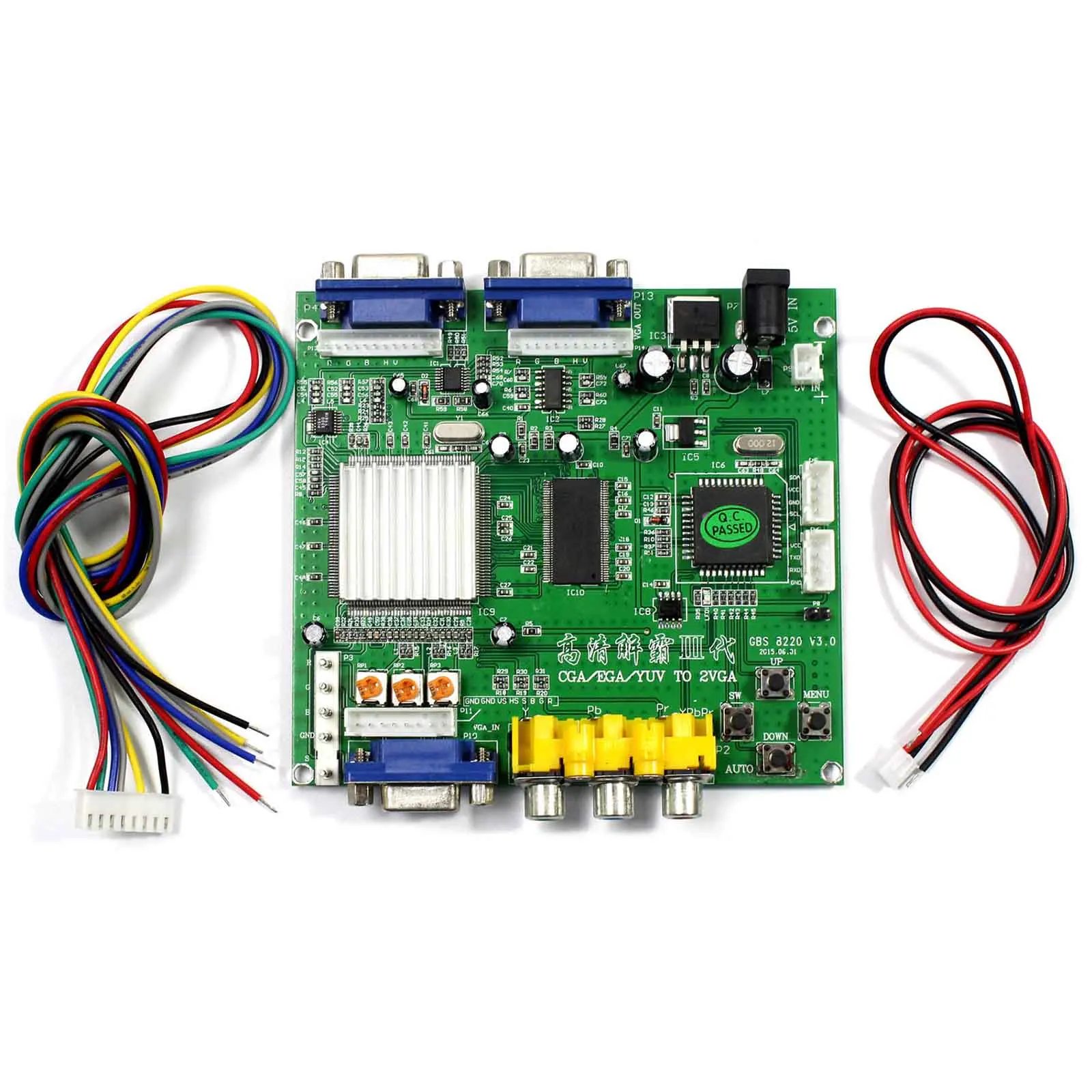 VSDISPLAY Arcade RGBS CGA/EGA/YUV TO 2 VGA CONVERTER BOARD GBS-8220 For king of fighters,PS2 XBOX etc.