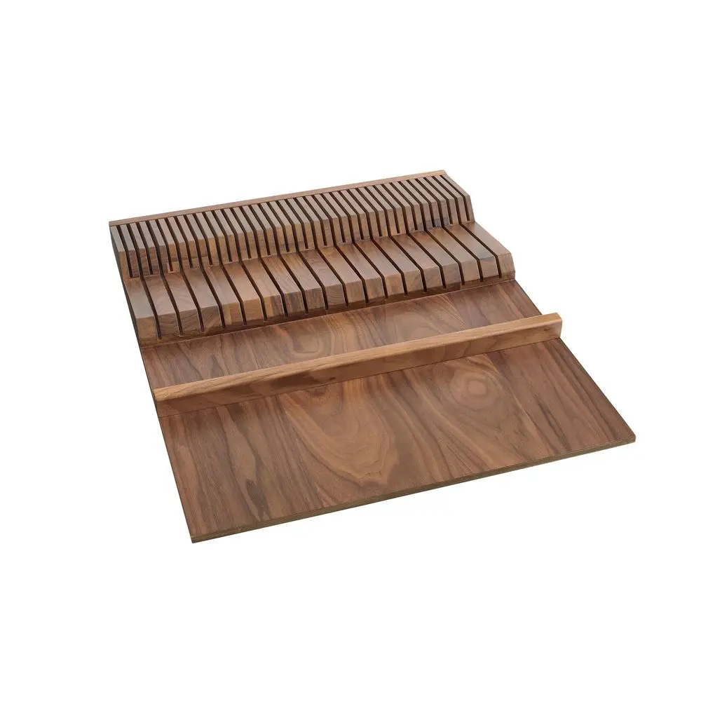 

TrimtoFit Knife Block Drawer Insert Organizer with Separate Compartment for Kitchen Utensils, 55 Slot Storage Tray, Walnut, 4WD
