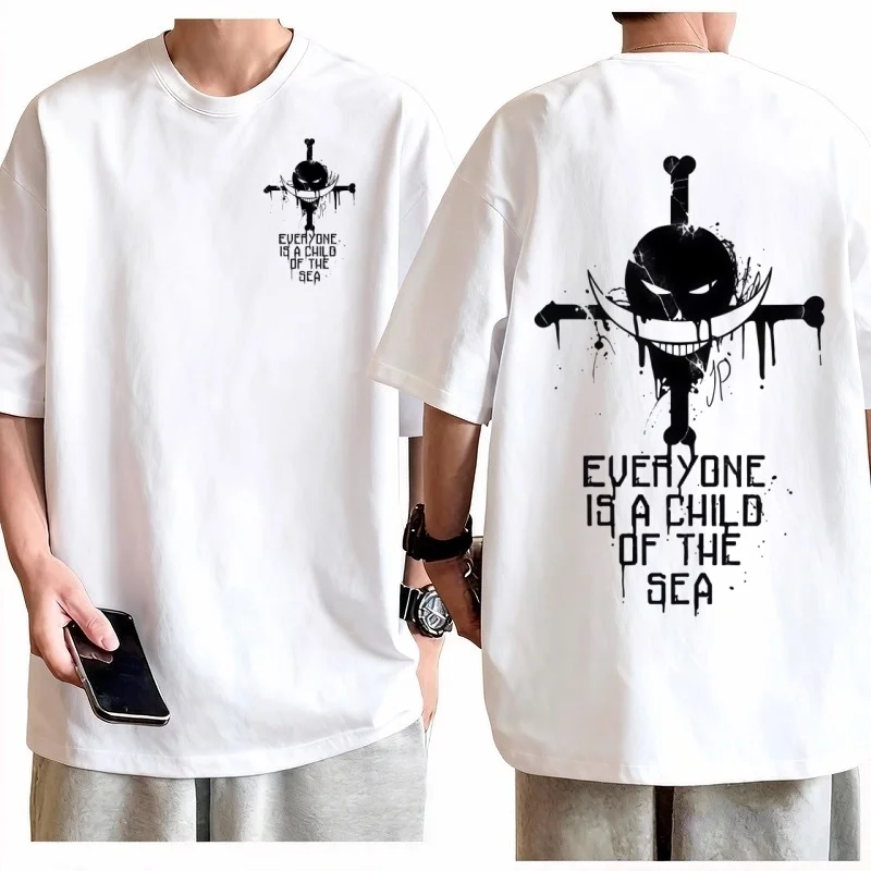 2026 New One Piece White Beard Printed Short Sleeve T-shirt Men's and Women's T-shirt Men's Top Sports T-shirt Harajuku Y2K Tee