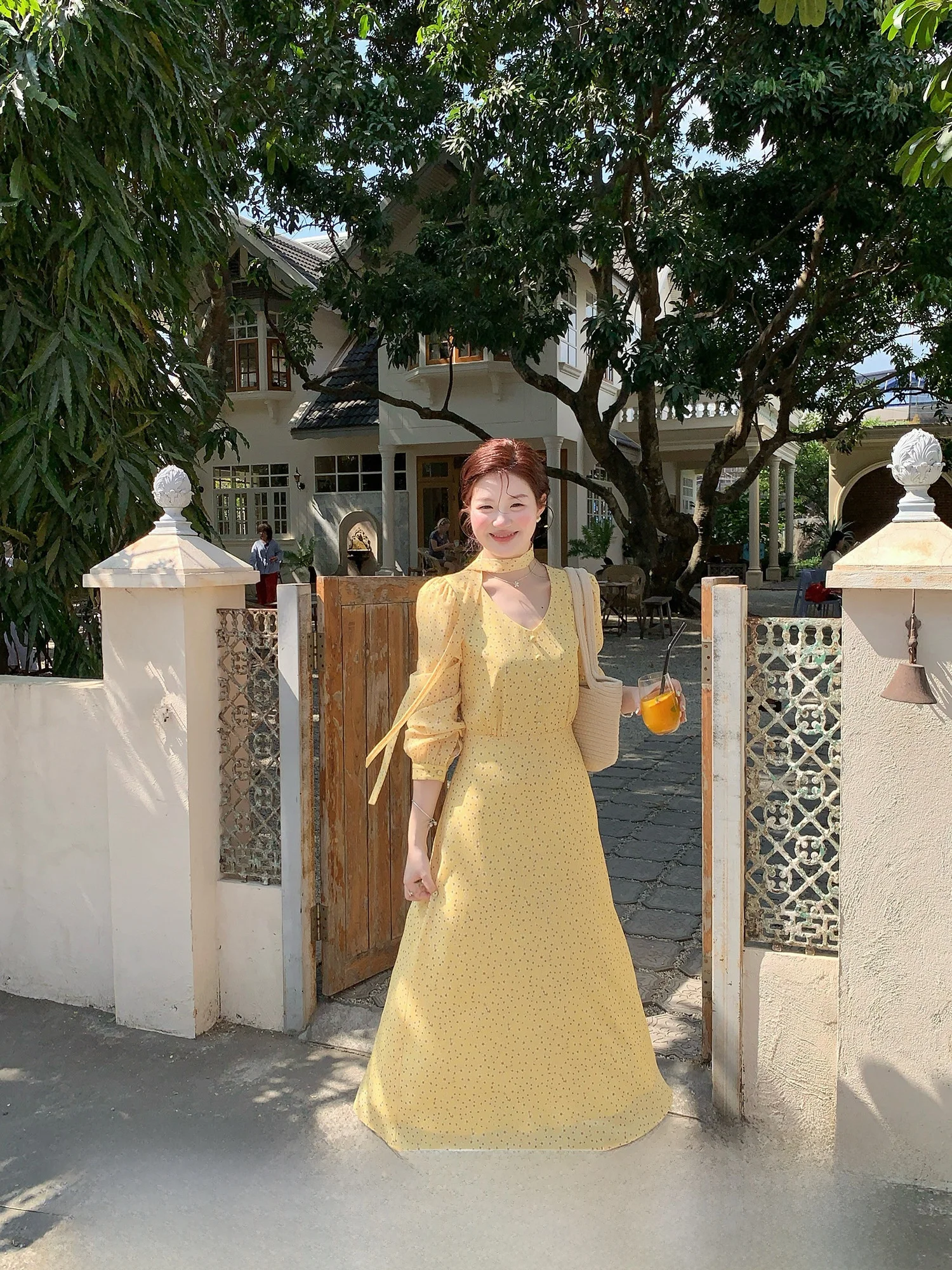 

Early Spring Floral Print Long Sve Women's Dr Korean Sle Draped V-Ne A-Line Skirt Polyester Casual Holiday Wear