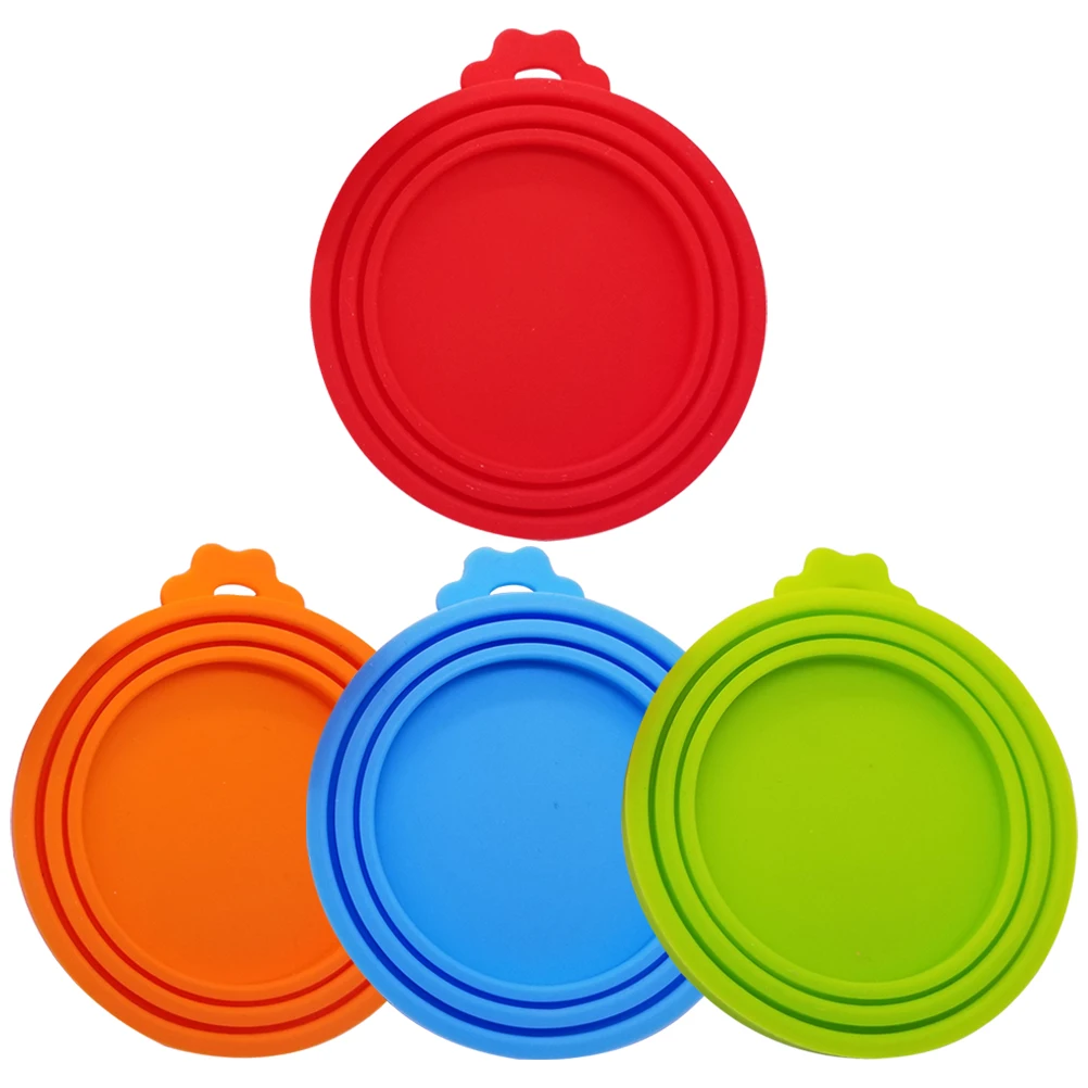 

4 Pcs Silicone Fresh Cover Pet Can Toppers for Dog Food Covers Lids Caps Silica Gel Cans