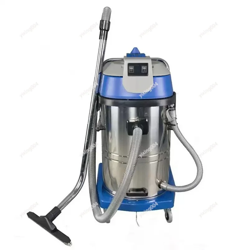 60L Wet Dry Vacuum Cleaner with Trolley Frame Industrial Cleaning Machine for Hotel Workshop Use