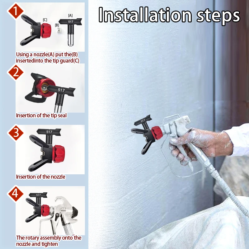 3 Premium Paint Nozzle Bases, Airless Paint Sprayer Assembly Paint Nozzle Tools, Compatible with Airless Paint Universal Replacement Parts