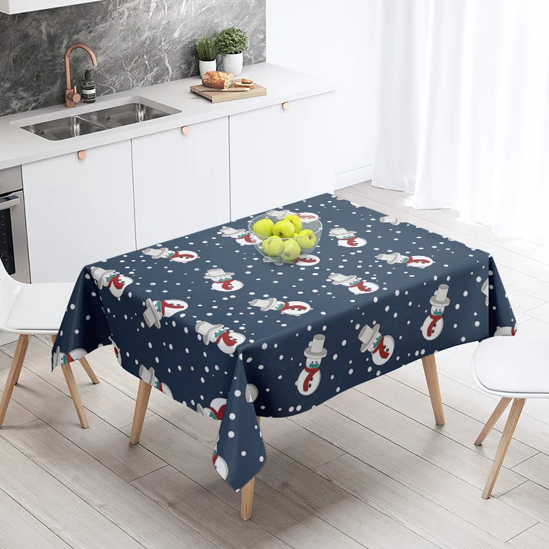 Home tablecloths dining decoration and rectangular table accessories waterproof cloth Anti-stain restaurant Merry Christmas