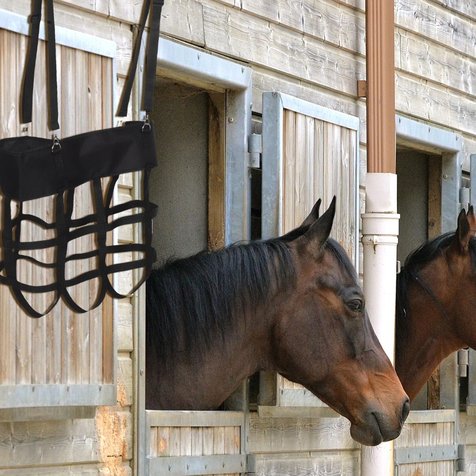 قابل للتعديل مروحة الحصان حامل الصندوق حقيبة للحمل مع تغذية بطيئة القش ل كشك الحظيرة اكسسوارات صندوق مروحة حامل اكسسوارات الحظيرة #3