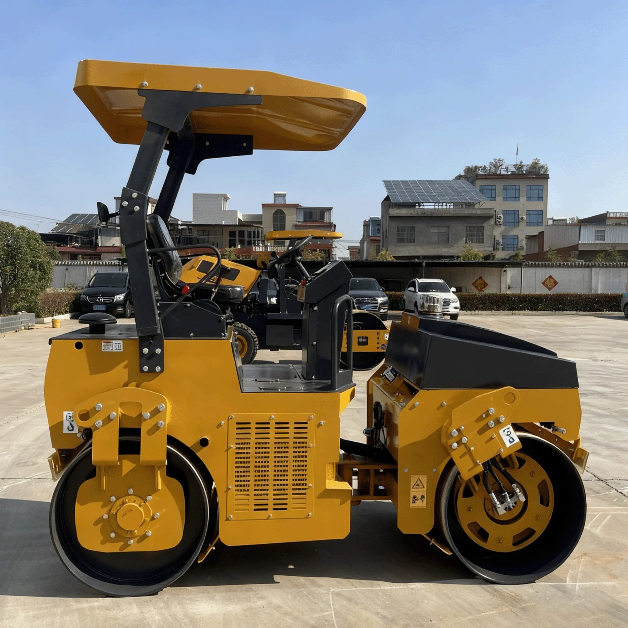 3 Ton Double Drum Vibratory Roller Tandem Road Roller 1090mm Drum for Road Building with Powerful Engine