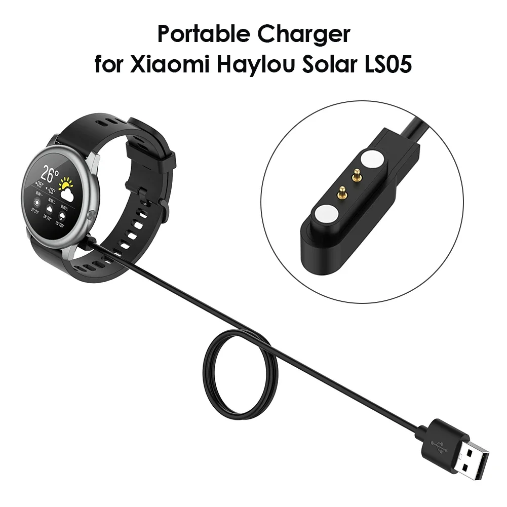 Base de carga USB para reloj inteligente, Cable adaptador de corriente para Xiaomi Haylou Solar LS05, YAMAY SW022, Imilab kw66