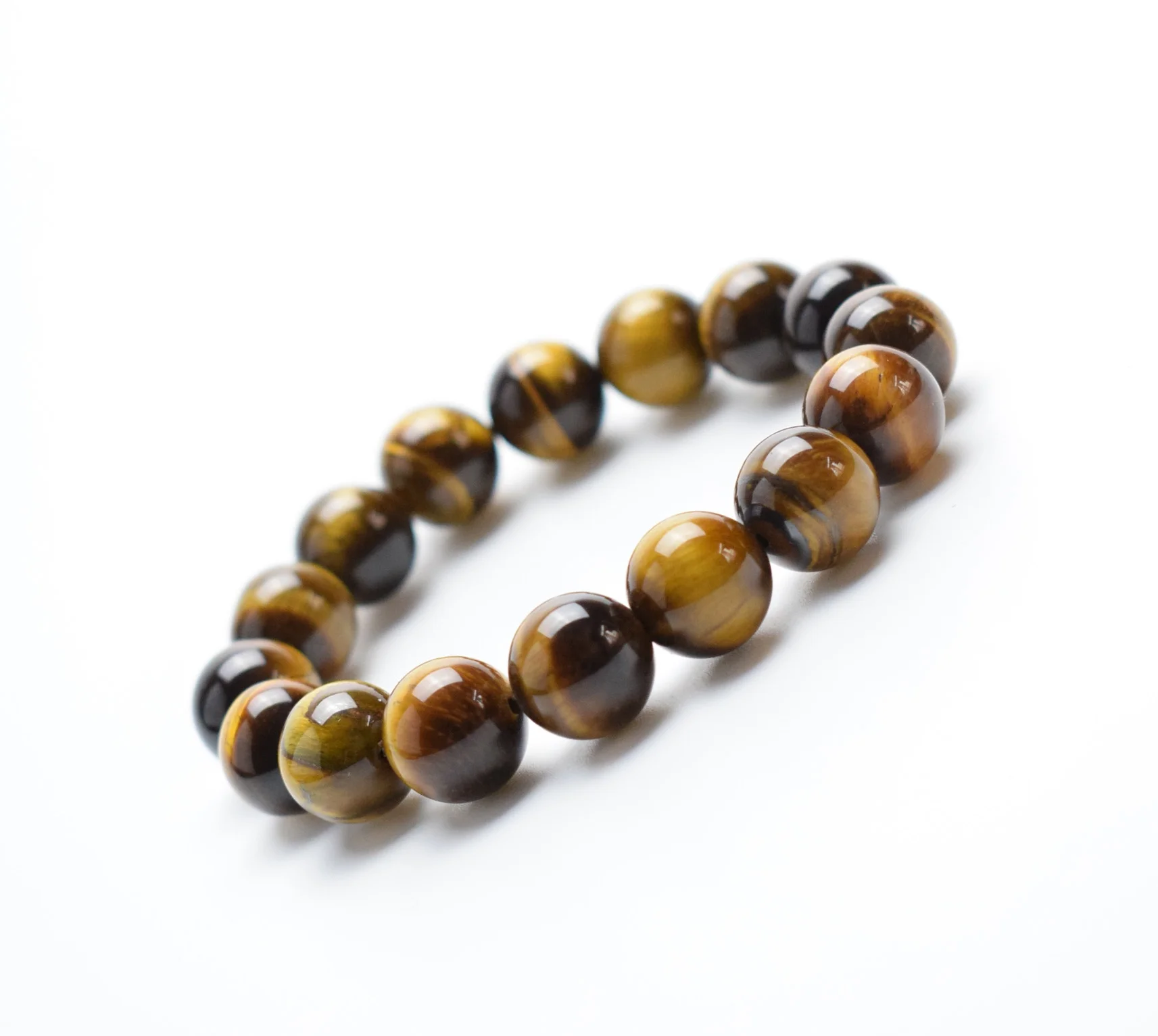 Natural Chakra Tiger Eye Stone Carved Crystal Healing Beads Stretch Semi-precious Stones Beaded Bracelets