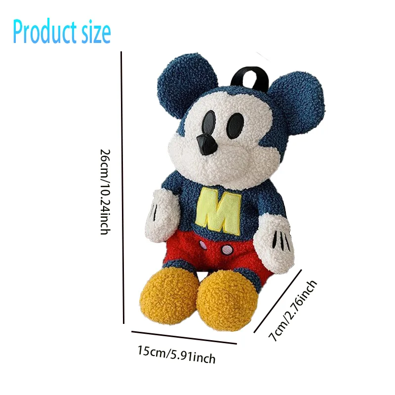 1pc Disney Mickey Mouse Doll Backpack Cute Plush Doll Backpack Ladies Double Backpack