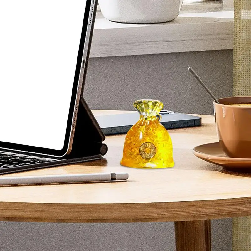 Patung uang Feng Shui Cina, patung hiasan kristal Feng Shui untuk keberuntungan, patung Feng Shui sederhana