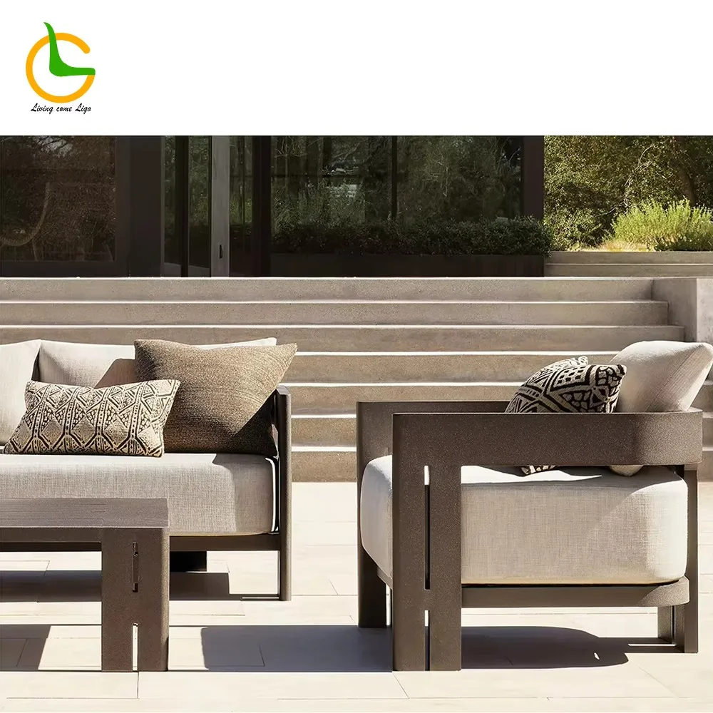 

Современный удобный роскошный садовый диван, современная уличная алюминиевая мебель для патио для отелей, парков, фермерских домиков