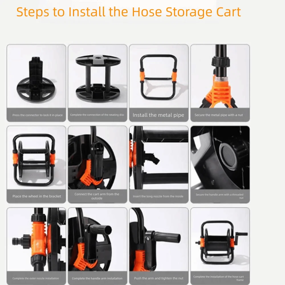 

Efficient Organizer Hose Storage Reel Sturdy Heavy Duty Hose Manager Space Saving Strong Load-bearing Capacity