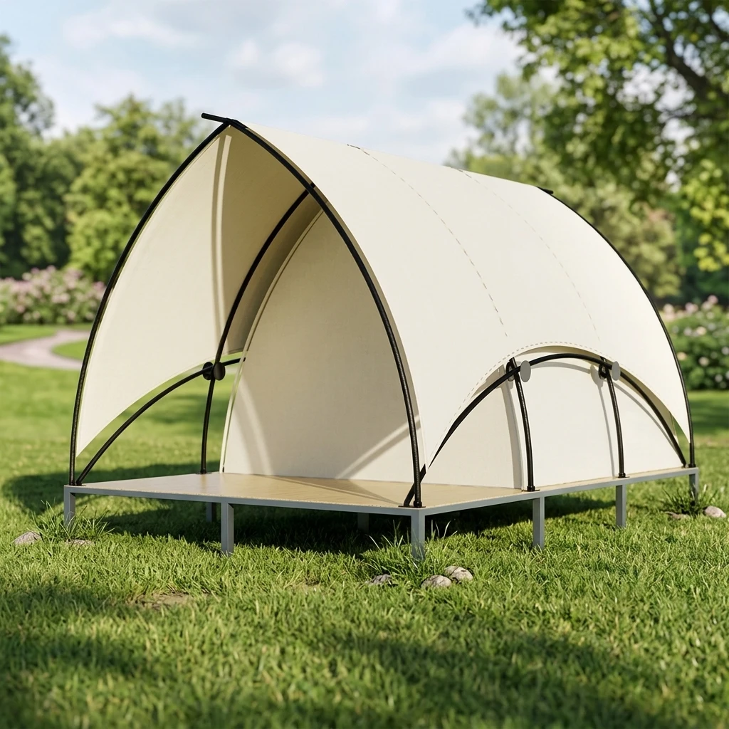 Carpa de Camping Impermeable de Doble Capa para Exteriores, Carpa Safari Tipo Velero para 3-4 Personas