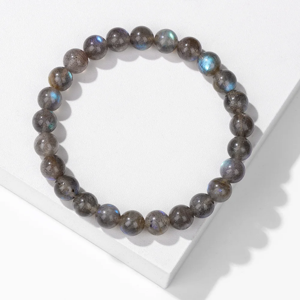 

8mm Fashion Natural Stone Grey Labradorite Bracelet Men Women Tiger Eye Matte Healing Beads Bangle Handmade Couple Jewelry