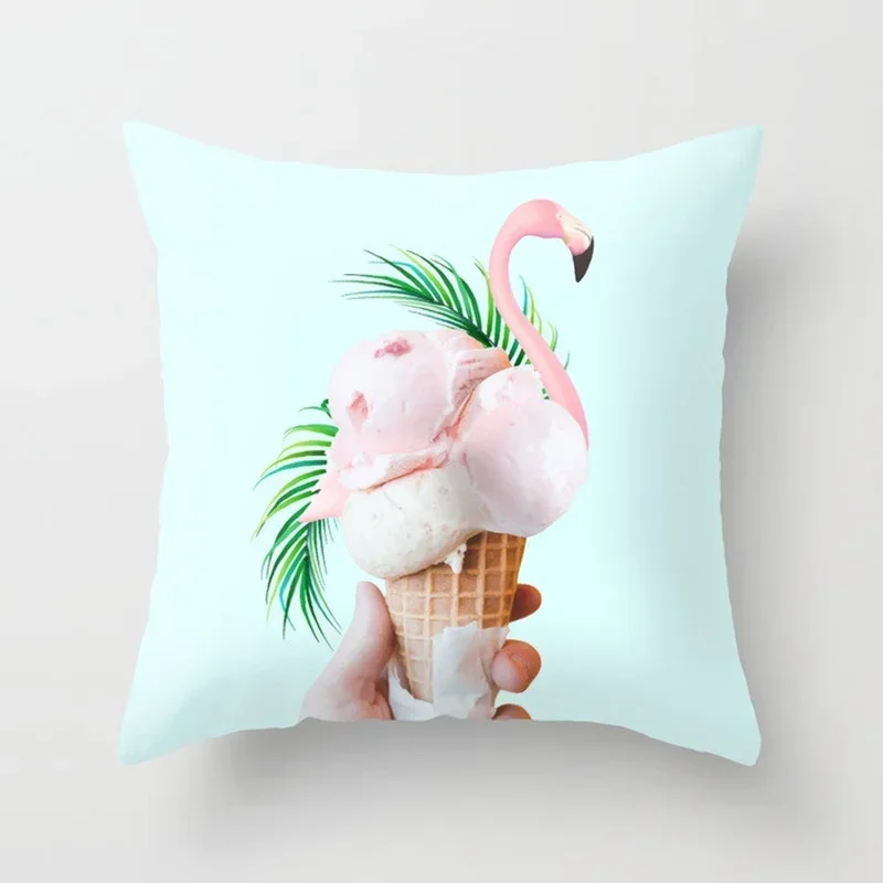 Creative Cartoon Flamingo Pattern Cushion Cover Home Living Room Bedroom Sofa Decorative Pillowcase 45*45cm