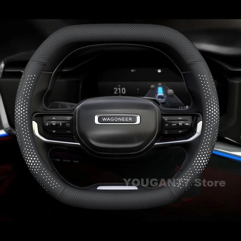 

Leather Car Steering Wheel Cover For NEW Jeep Wagoneer S 2024 wear-resistant Auto Steering Wheel Jeep Wagoneer S Accessories