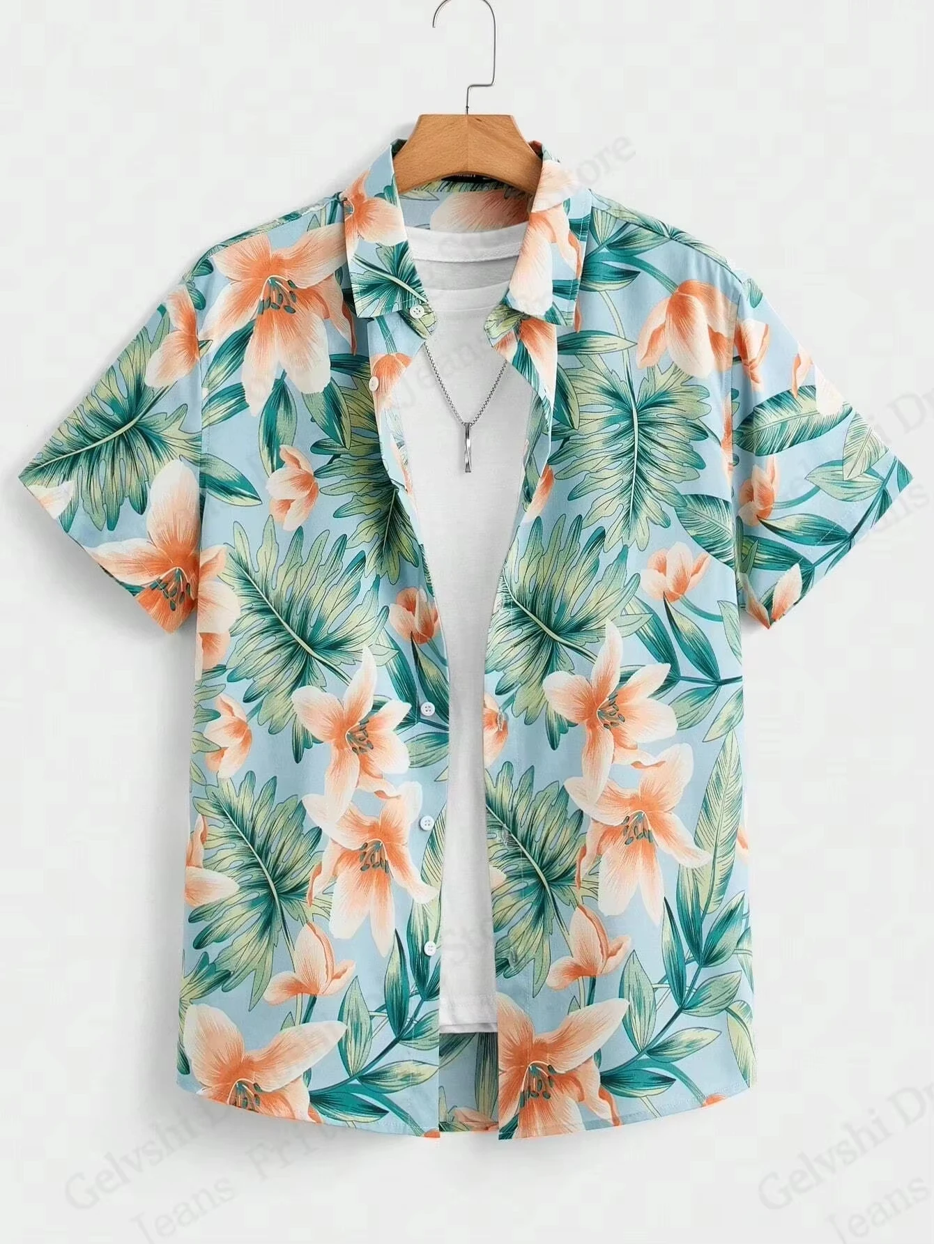 

Kids Men's Hawaiian Short Sleeve Shirts Black Cat Tropical Floral Palm Leaf Print Casual Beach Button down Tops for Vacation