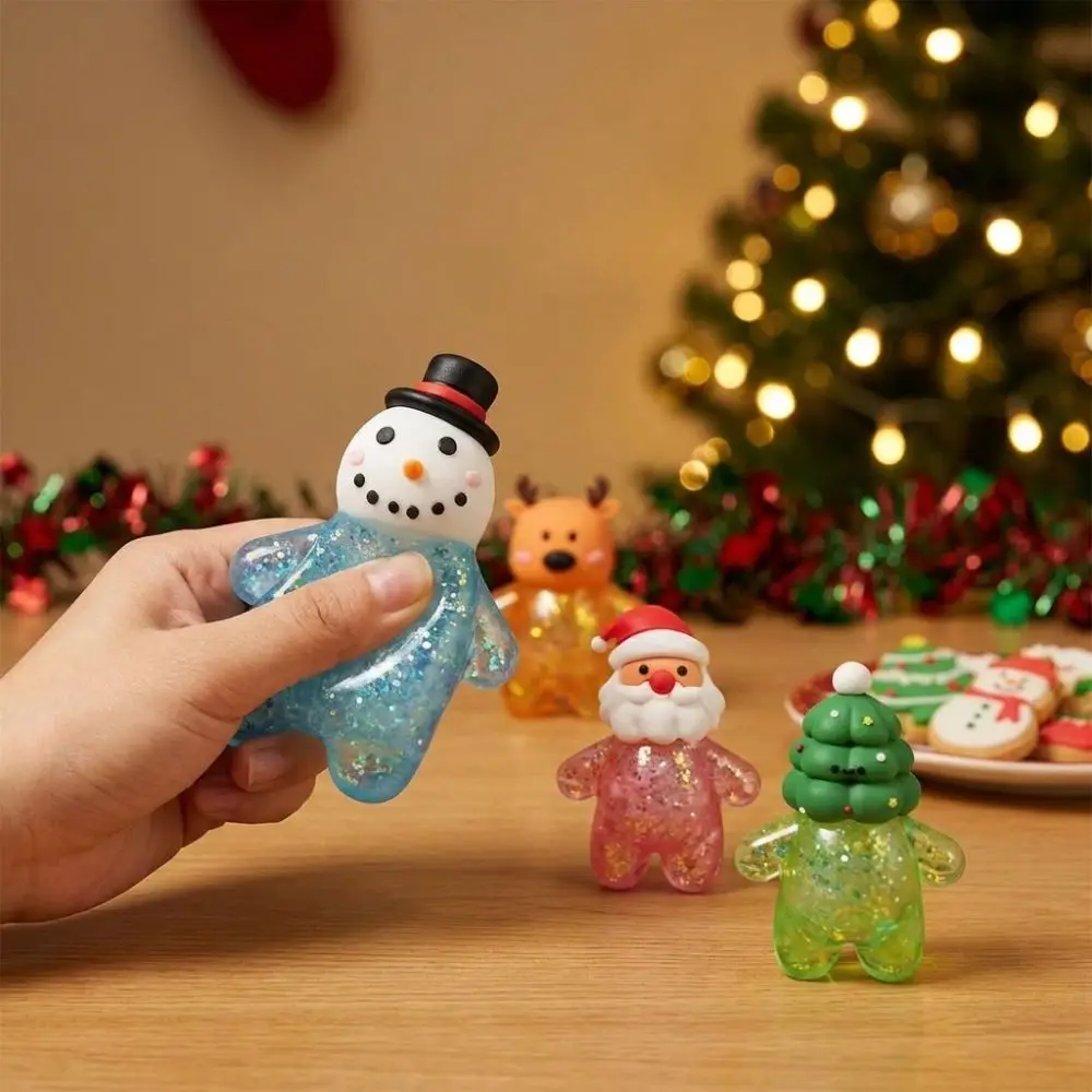 Cartoon Christmas Squishy Christmas Tree Soft Clear Slow Rising Squishy Smooth Surface Reindeer Snowman Squishy Xmas Gifts
