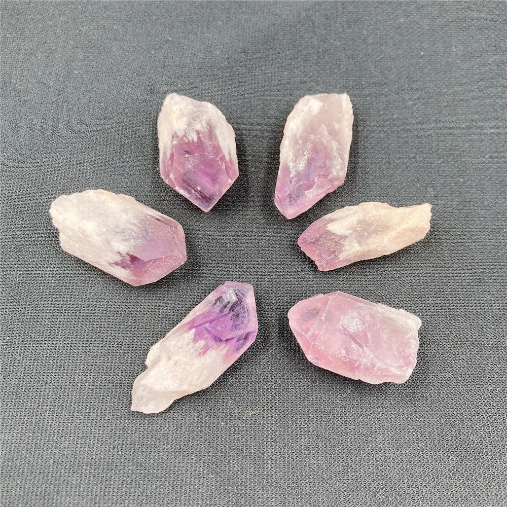 50g/Bag Natural Rough Amethyst Crystal Stone Gemstones Purple Quartz Point Healing Hexagonal Wand Mineral Specimen Home Decor