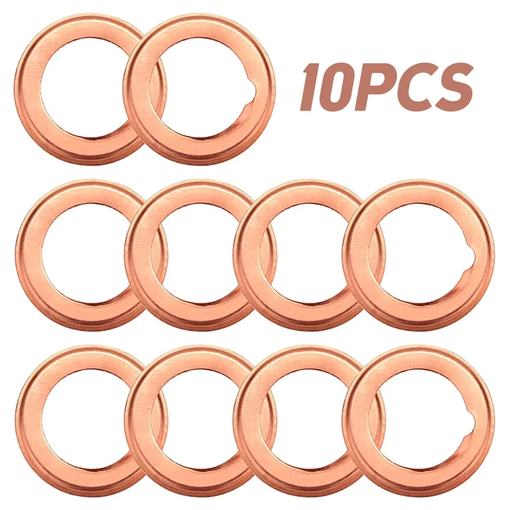 10Pcs Car Oil Drain Plug Crush Washer Car Engine Oil Drain Plug Gasket For Nissan Qichen Car Oil Pan Copper Washer Plate