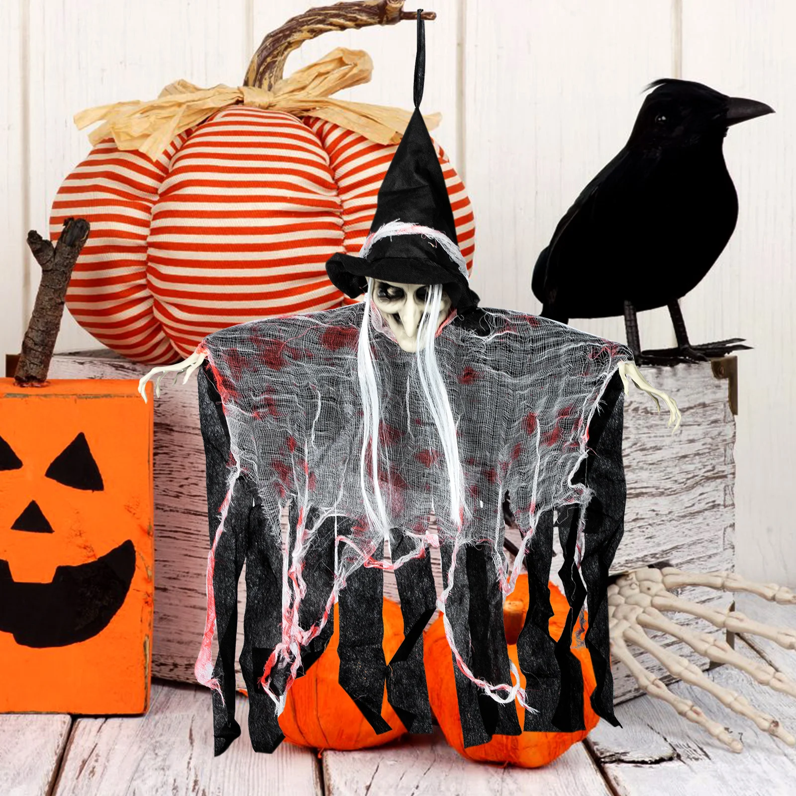 

Wall Hanging Witch Decoration Props Ghosts Plastic Halloween Mini Witches Party Decorations