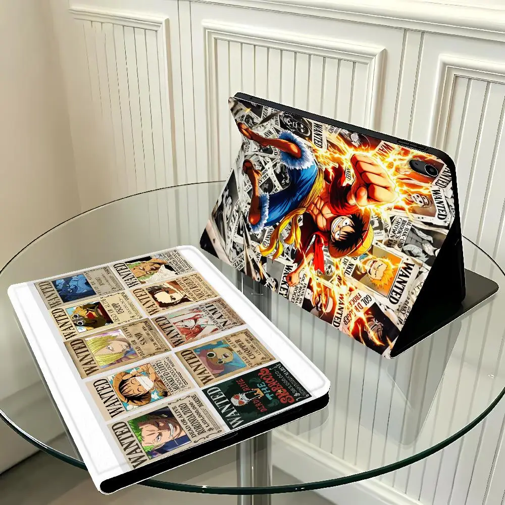 One Piece Cartoon with Pencil Slot Case for Apple iPad 10th 7/8/9th Air 11 13 M4 M3 M2 A16 2026 Pro11 13 Air 4/5/6th