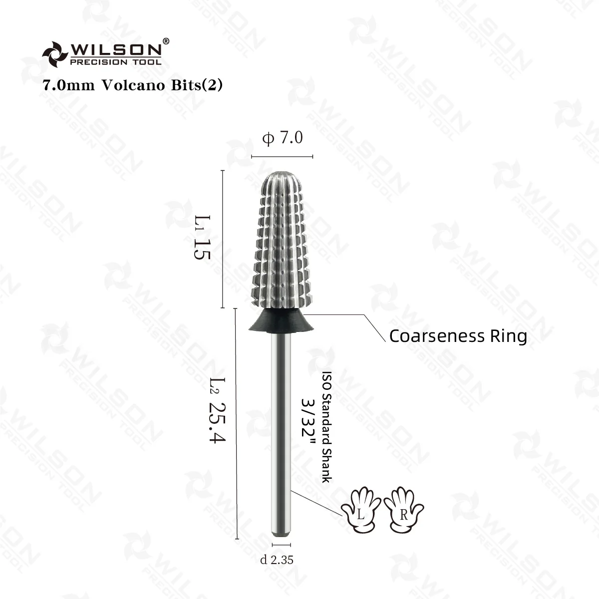 WILSON Volcano Bits(2 Way)-Tools Nails Cutters for manicure Drill Bits nails accessories remove hard gel