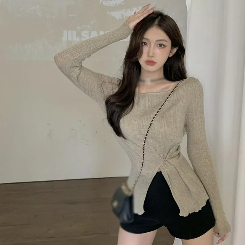 Women\'s Fall Sweater Long Sleeve Jumpers Female Casual O-neck Knit Pullover Tops