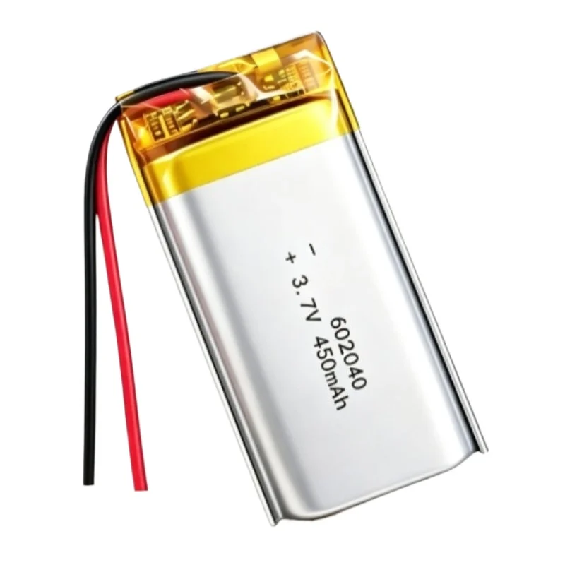 602040 3.7V 450mAh Lithium Polymer Battery Ternary Soft Pack Li-Po Battery for Bluetooth Earphone Headset