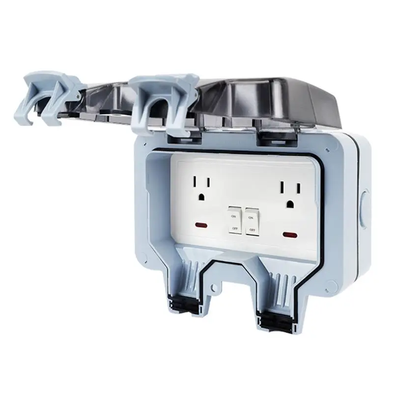 Classic-Outdoor Socket Waterproof Box With Independent Switch 15A IP66 Rainproof Charging Socket Extension Lead US Plug