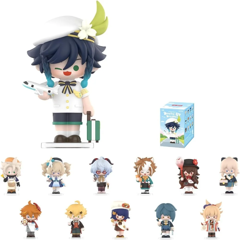 

Genshin Impact Dress-Up Dreams Themed Chibi Series Figures, Random Design Action Figures Collectible Toys Home Decorations