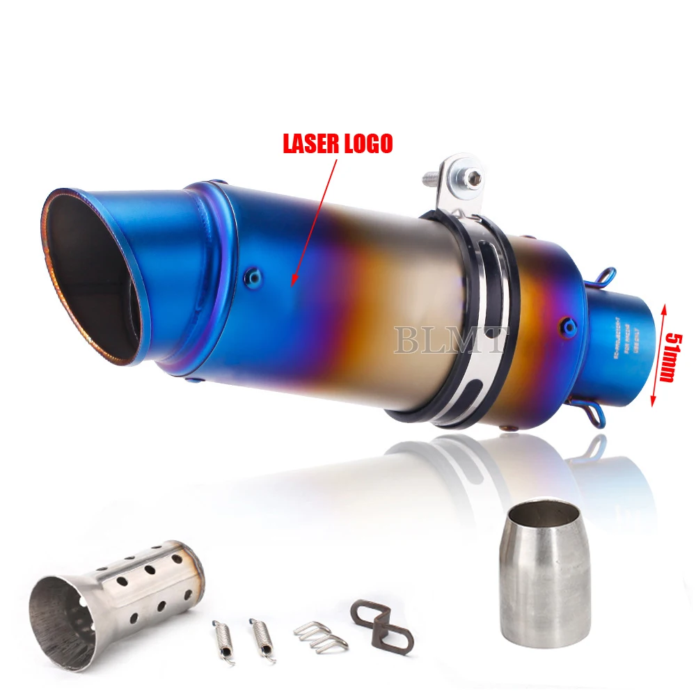 Universal 51/60mm motorcycle sc exhaust inox muffler carbon fiber exhaust with DB Killer for z900 R3 R25 MT07 MT09 R1 Z400 Z650 image 3