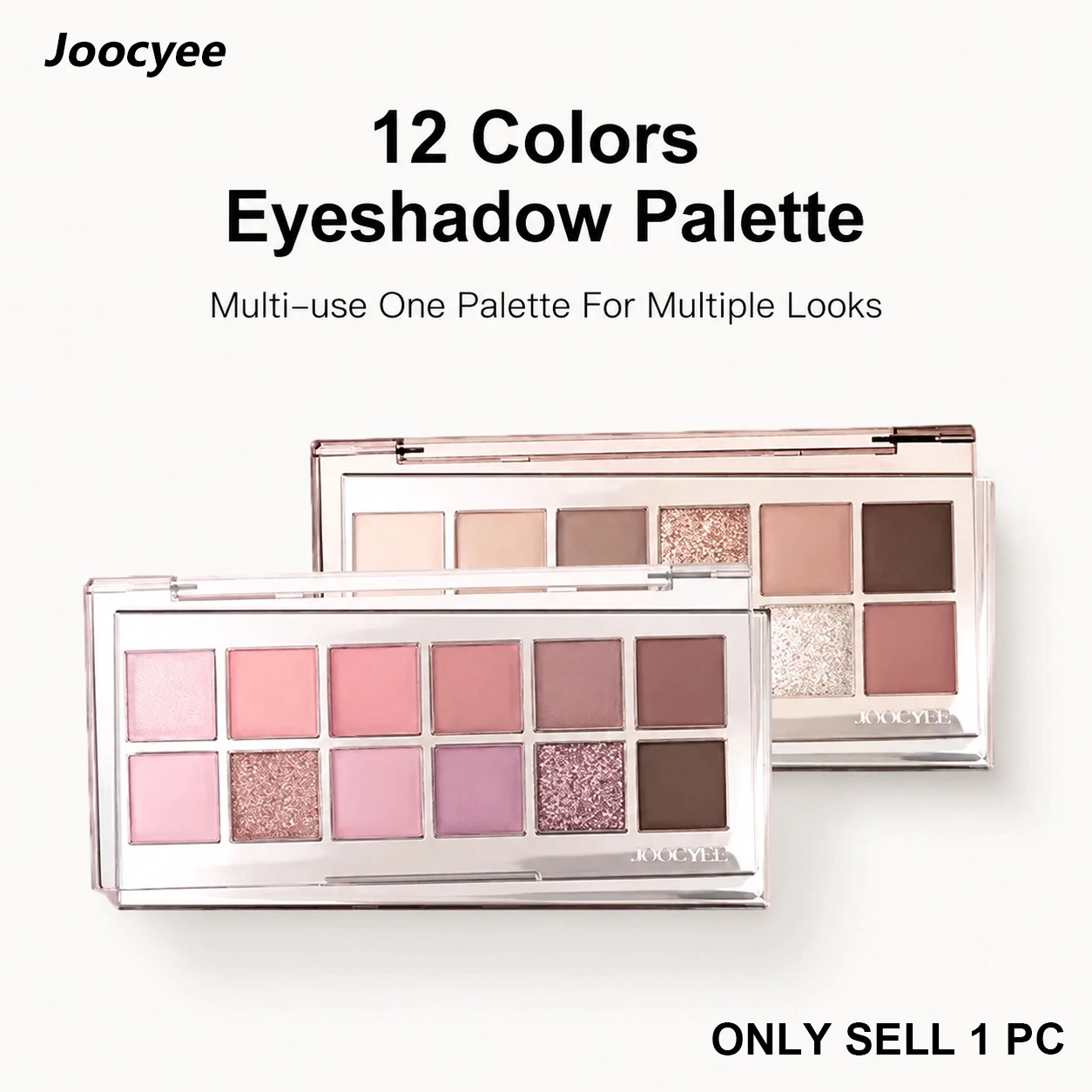 

Joocyee12 Color Eye Shadow Plate Matte Pearl Eyeshadow Long Lasting Easy Makeup Low Saturation Finish Daily Eyeshadow Palette