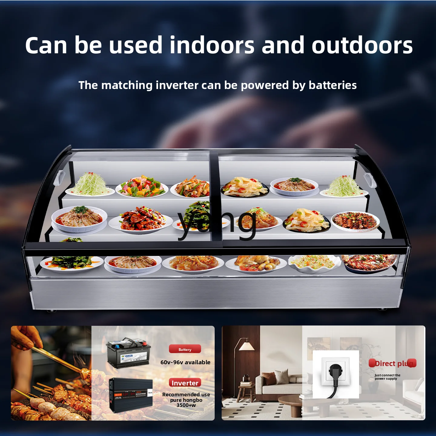 XZ  tricycle mobile night market stall refrigerated cold dish display cabinet cooked food fresh freezer