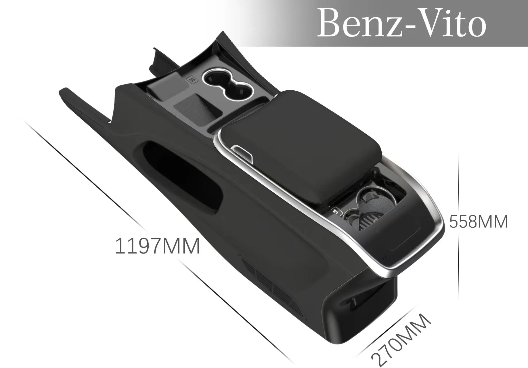 비토 순정 공장 고급 비즈니스 차량 개조 내부 콘솔 암레스트 박스 업그레이드 냉장고 포함 암레스트