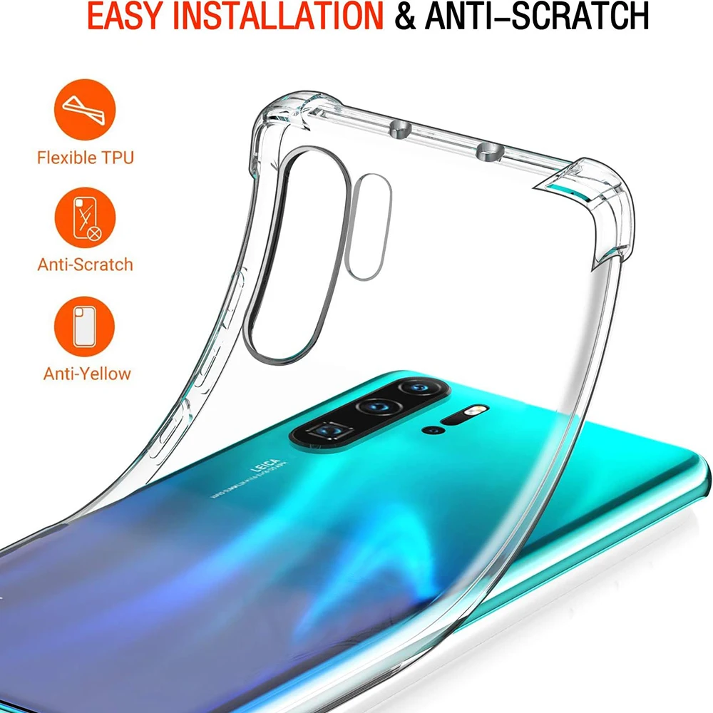 Odporne na wstrząsy silikonowe etui na telefon Huawei P30 P20 Pro Lite Clear Ultra Thin Back Cover dla P 20 30 P30Pro Transparent Shell Coque — zdjęcie produktu 3